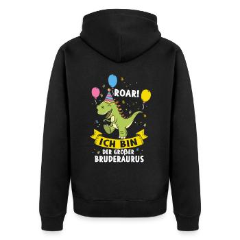 Je vais être un grand frère - Veste à capuche bio Premium Unisexe - noir - Dos - Nico (187cm)