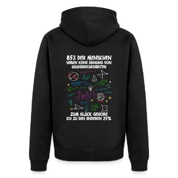 85 % n’ont aucune idée de l’arithmétique de base - Veste à capuche bio Premium Unisexe - noir - Dos - Nico (187cm)