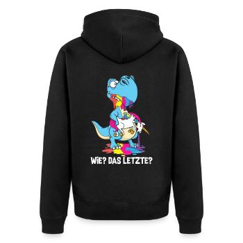 Drachen Wie Das Letzte Drache frisst Einhorn - Unisex Premium Bio Zip Hoodie - Schwarz - Hinten - Nico (187cm)
