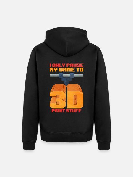 3D Printing - Unisex Premium Organic Zip Hoodie - black