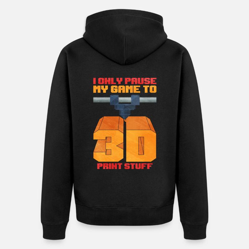 Impression 3D - Veste à capuche bio Premium Unisexe - noir