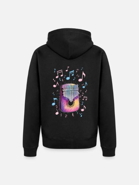 Idiophon Kalimba Geschenk - Unisex Premium Bio Zip Hoodie - Schwarz