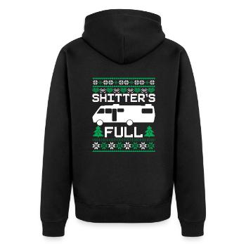 Shitter's Full National Lampoon Christmas Vacation - Unisex Premium Bio Zip Hoodie - Schwarz - Hinten - Nico (187cm)