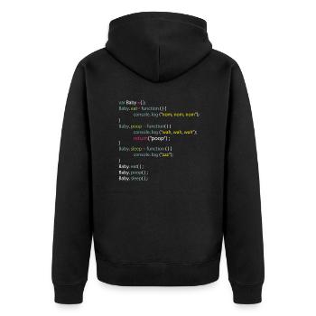 Bébé Manger Caca Sommeil Codage Onesie - Veste à capuche bio Premium Unisexe - noir - Dos - Nico (187cm)