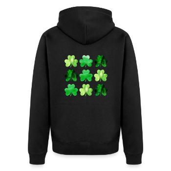 Shamrocks Lucky Leaves Saint Patricks Day - Veste à capuche bio Premium Unisexe - noir - Dos - Nico (187cm)
