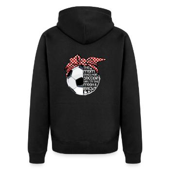 Soccer Maman aime la fête des mères - Veste à capuche bio Premium Unisexe - noir - Dos - Nico (187cm)