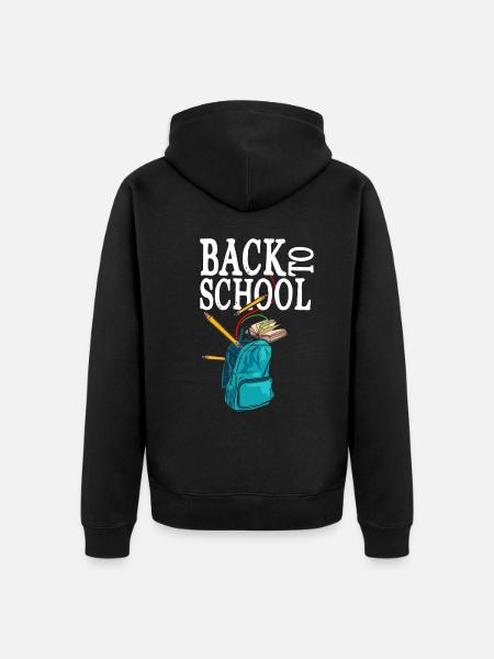 Back To School - Unisex Premium Organic Zip Hoodie - black