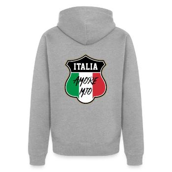 Italie - Veste à capuche bio Premium Unisexe - gris chiné - Dos - Nico (187cm)