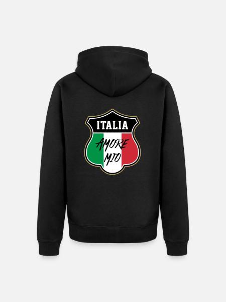 Italy - Unisex Premium Organic Zip Hoodie - black