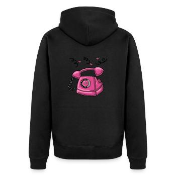 Call me baby. - Unisex Premium Organic Zip Hoodie - black - Back - Nico (187cm)