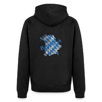 Bavaria Bayern - Unisex Premium Bio Zip Hoodie - Schwarz - Hinten - Nico (187cm)