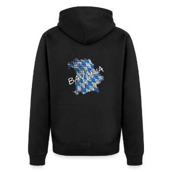 Bavaria Bayern - Unisex Premium Bio Zip Hoodie - Schwarz - Hinten - Nico (187cm)