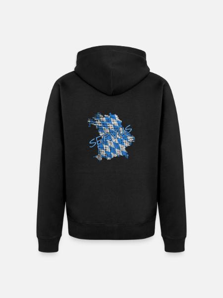 Servus Bayern - Unisex Premium Bio Zip Hoodie - Schwarz