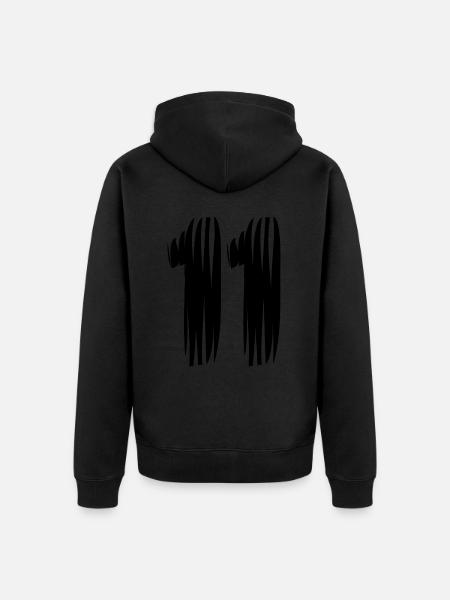 11 number jersey - Unisex Premium Organic Zip Hoodie - black