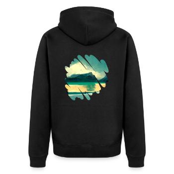 Beautiful nature, landscape - Unisex Premium Organic Zip Hoodie - black - Back - Nico (187cm)