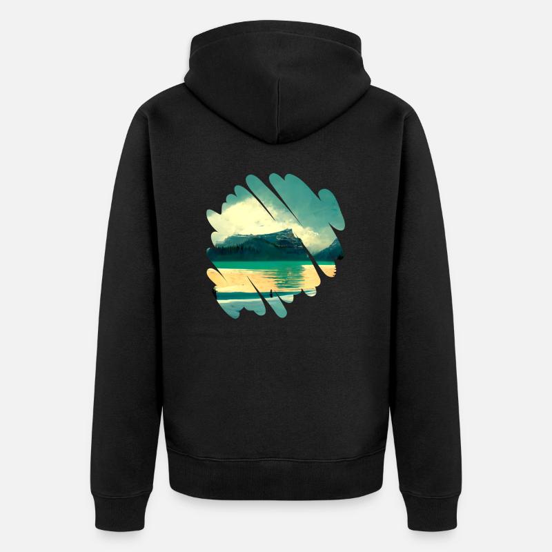 Belle nature, paysage - Veste à capuche bio Premium Unisexe - noir