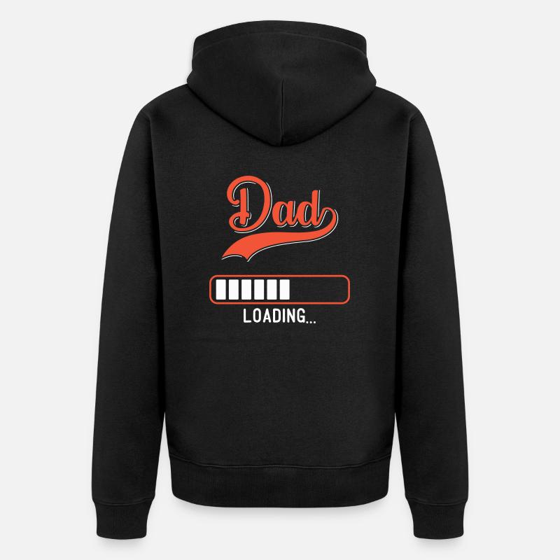 Dad Loading Design - Unisex Premium Organic Zip Hoodie - black