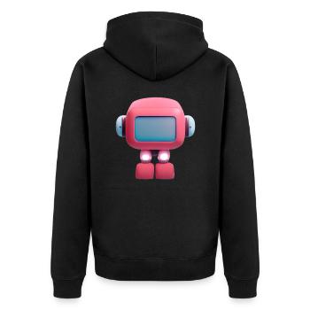 Kleiner Roboter - Unisex Premium Bio Zip Hoodie - Schwarz - Hinten - Nico (187cm)