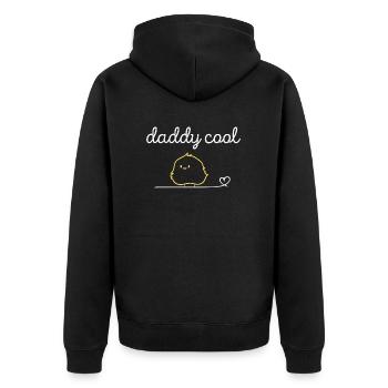 Daddy Cool - Unisex Premium Organic Zip Hoodie - black - Back - Nico (187cm)