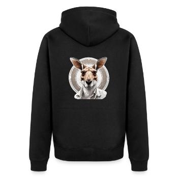 Kangaroo / Animal / Australia / Marsupial / Outback - Unisex Premium Organic Zip Hoodie - black - Back - Nico (187cm)