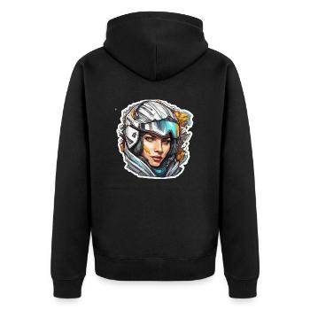 Racer / Sport / Racing / Skiing / Piste - Unisex Premium Organic Zip Hoodie - black - Back - Nico (187cm)