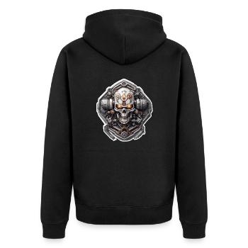 Crâne / crâne / squelette / gothique / tatouage - Veste à capuche bio Premium Unisexe - noir - Dos - Nico (187cm)