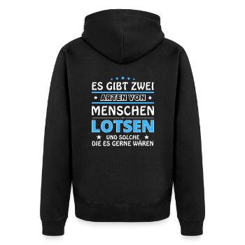 Lotsen Geschenk - zwei Arten von... Design - Unisex Premium Bio Zip Hoodie - Schwarz - Hinten - Nico (187cm)