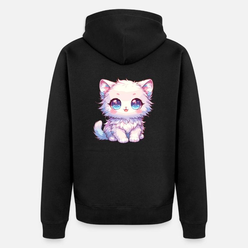 Anime Bébé Chat - Veste à capuche bio Premium Unisexe - noir