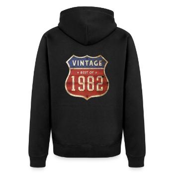 42 Jahre alter Jahrgang 1982 Limitierte Auflage 42. - Unisex Premium Bio Zip Hoodie - Schwarz - Hinten - Nico (187cm)
