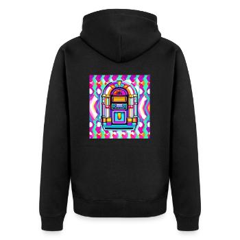 Jukebox / Automate musical / Rétro / années 50 - Veste à capuche bio Premium Unisexe - noir - Dos - Nico (187cm)