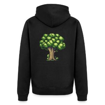 Icône pixel de brocoli - Veste à capuche bio Premium Unisexe - noir - Dos - Nico (187cm)