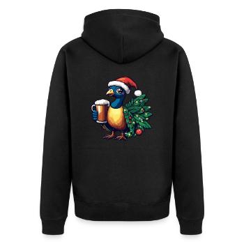 Bière de Noël Peacock Bird - Veste à capuche bio Premium Unisexe - noir - Dos - Nico (187cm)