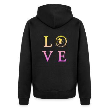 Love Skifahren ski fahren - Unisex Premium Bio Zip Hoodie - Schwarz - Hinten - Nico (187cm)
