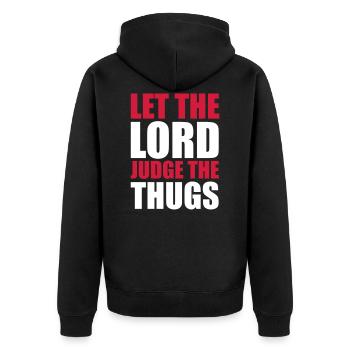 Lord Judge The Thugs - Veste à capuche bio Premium Unisexe - noir - Dos - Nico (187cm)