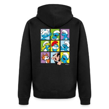 Les Schtroumpfs Personnages - Veste à capuche bio Premium Unisexe - noir - Dos - Nico (187cm)