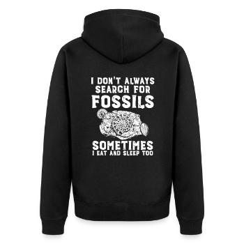Fossil Collector Gifts | Collecting fossils - Unisex Premium Organic Zip Hoodie - black - Back - Nico (187cm)