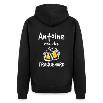 Antoine Roi Du Traquenard - Humour De Antoine - Veste à capuche bio Premium Unisexe - noir - Dos - Nico (187cm)