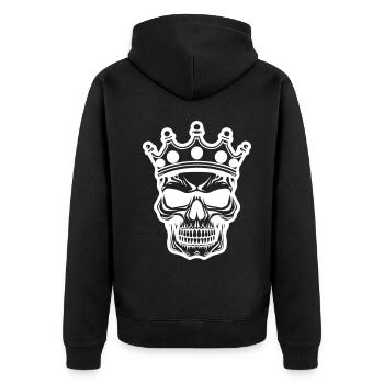 Crâne de roi - Veste à capuche bio Premium Unisexe - noir - Dos - Nico (187cm)
