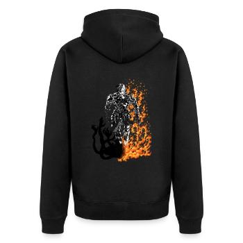 Homme guerrier des ténèbres - Veste à capuche bio Premium Unisexe - noir - Dos - Nico (187cm)