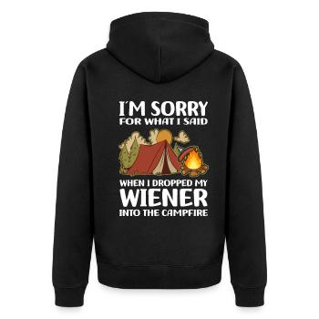 Camping Liebhaber | Camper Campingurlaub Geschenke - Unisex Premium Bio Zip Hoodie - Schwarz - Hinten - Nico (187cm)