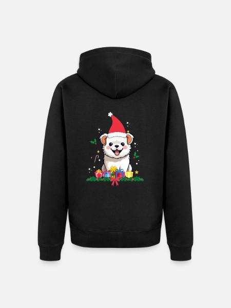 Dog Christmas - Unisex Premium Organic Zip Hoodie - black