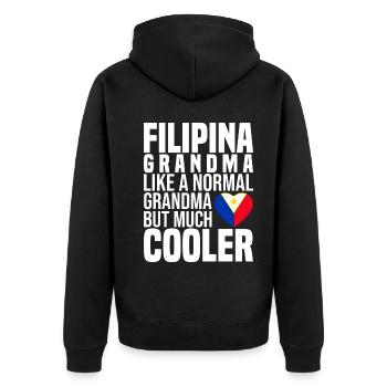 Philippinen - Unisex Premium Bio Zip Hoodie - Schwarz - Hinten - Nico (187cm)