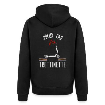 Ich kann keinen Scooter haben - Unisex Premium Bio Zip Hoodie - Schwarz - Hinten - Nico (187cm)
