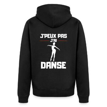 I Can't I Danced - Unisex Premium Organic Zip Hoodie - black - Back - Nico (187cm)