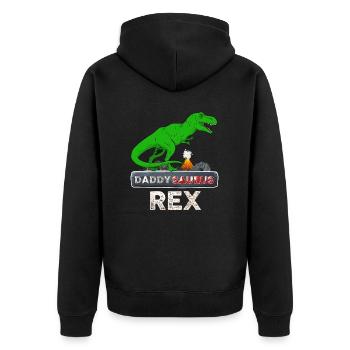 Daddy Dinosaure Daddysaurus Rex - Veste à capuche bio Premium Unisexe - noir - Dos - Nico (187cm)
