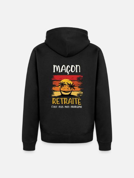 maçon retraité - Veste à capuche bio Premium Unisexe - noir