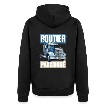 routier passionné - Veste à capuche bio Premium Unisexe - noir - Dos - Nico (187cm)