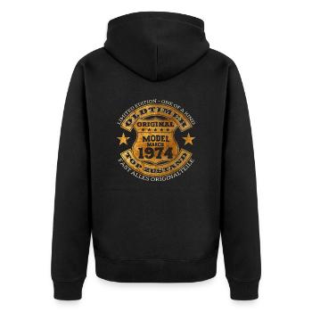 50th Birthday Classic Car March Vintage 1974 - Unisex Premium Organic Zip Hoodie - black - Back - Nico (187cm)