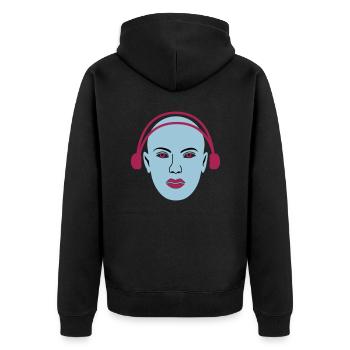 Alien écoute de la musique - Veste à capuche bio Premium Unisexe - noir - Dos - Nico (187cm)