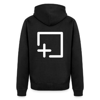 Save Add Computer Icon Form Abstrakt Geschenk - Unisex Premium Bio Zip Hoodie - Schwarz - Hinten - Nico (187cm)